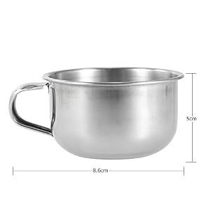 Shaving Brush Bowl with Handle Stainless Steel Shave Cream Soap Bowl Shaving Mug Men's Stainless Steel Soap Cup Bowl… - Image 4