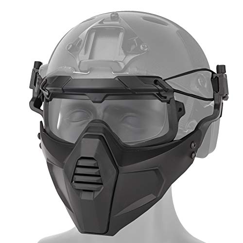 DETECH Fast Casque Lunettes Lunettes avec Masque Amovible Convient pour Airsoft Paintball Halloween Party