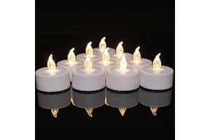 ‎BIYANUO Biyanuo LED Teelichter 24 Stück Flammenloses batterie kerzen realistische und helle blinkend Teelichter, Extra lange Batterie 200+ Stunden für Hochzeit, Festival, Parteien, Hauptdekorationen