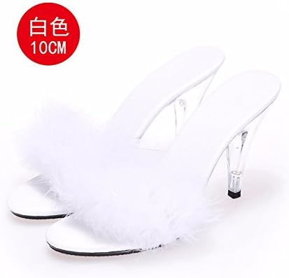 FLYRCX Women's sexy high heels summer transparent fashion cool slippers,36,e