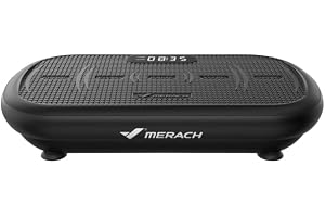MERACH Vibrationsplatta, 13 mm Amplitud, 200 kg Kapacitet, Bluetooth | Inbyggd Bluetooth-högtalare, Silikonpedal, Helkroppsträning, Viktminskning och Formning, Stabil Design