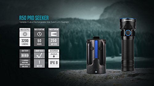 Olight® R50 Pro/Pro LE Seeker Taschenlampe max. 3200 Lumen mit Cree XHP70 CW LED – aufladbar - 4