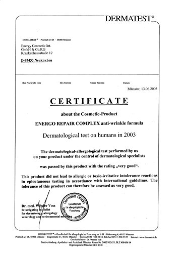 Das PREMIUMPRODUKT Energo Repair Complex Feuchtigkeitscreme von Dr. Ionescu gleicht Mimikfältchen aus, kräftigt und strafft Augenkonturen. Die festigende und glättende Wirkung spendet der Hautpartie im Augenbereich natürliche Weichheit und Feuchtigkei. Die FALTENCREME gegen FALTEN vermindert dunkle Augenringe und Schwellungen und bewirkt so eine jugendliche Ausstrahlung. - 3