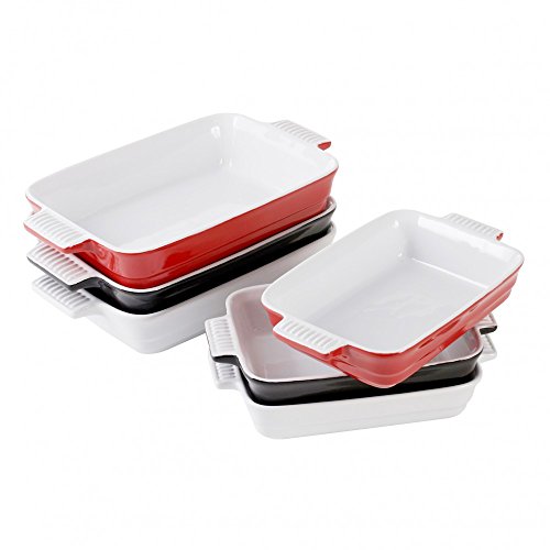 AXENTIA – Auflaufform rechteckig 22x13x4,5cm 3 Farben sort. rot+weiss+schwarz - 2