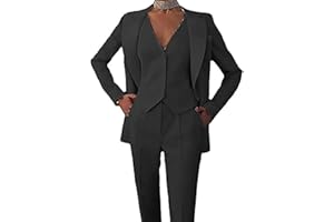 Leader of the Beauty Costume 3 pièces pour femme avec veste, gilet et pantalon, style habillé ou décontracté