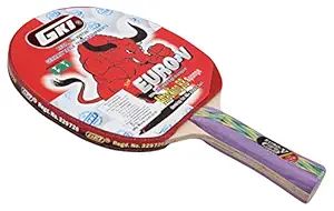 GKI Euro V Wooden Table Tennis Racquet (Multicolor)