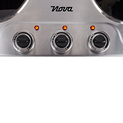 Nova 02.300300.01.001 Kochplatte Keramik mit 3 Kochfeldern, 3300 W - 3