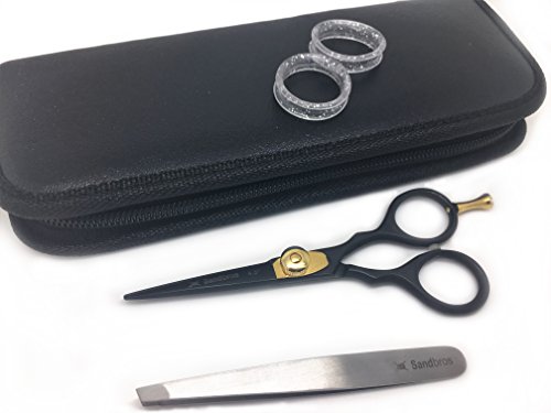 Sandbros Beard and Moustache Grooming Scissors Great Little Sharp Scissors 4.5 Inch DBS – Black