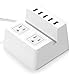 Price comparison product image ISELECTOR 2 Socket Extension Lead Surge Protector with 5 USB Mains Plug Power Strip Charging Station