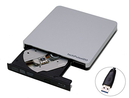 Preisvergleich Produktbild techPulse120 Externes USB 3.0 3D Blu-Ray BD Combo Rom Laufwerk externer DVD CD Brenner Burner Blueray Slim für Computer Notebook Ultrabook Windows Mac OS Apple Macbook Pro Air iMac