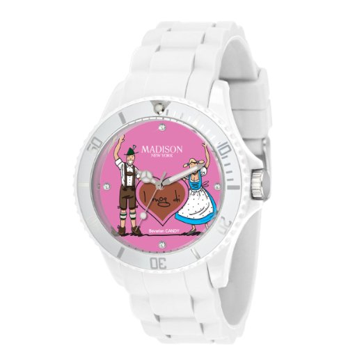Madison New York Damen-Armbanduhr XL Bavarian Candy Analog Quarz Silikon U4444D Madison New York Damen-Armbanduhr XL Bavarian Candy Analog Quarz Silikon U4444D