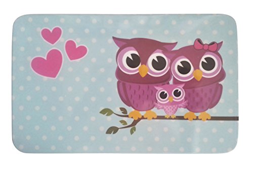 Frühstücksbrettchen 4’er Set Eule + Frotteehandtuch Eule Gratis (bunt + Handtuch) - 3