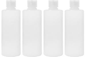 LONGWAY 4 Stück 200 ml Reiseflaschen zum befüllen,nachfüllbare Quetschflasche mit Klappverschluss, transparente Kunststoff-Flaschen für Make-up, Duschgel，Toilettenartikel，Flaschen für Reisen, Shampoo, Lotion