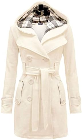 Womens Long Sleeve Belted Button Fleece Coat