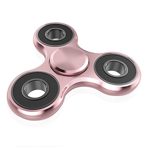 Finger Spinner,Cheeringary Tri Fidget Spinner Anti-Anxiety Fingertip Toy (EDC Focus Fidget Toy) High Speed Stainless Steel Bearing Hand Spinner for Killing Time,Stress Reduce (Rose Gold)