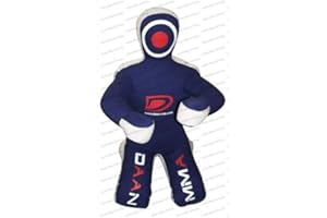 DAAN MMA Grappling Dummy - Judo Punching Bag, Unfilled - Sitting Position - Brazilian JIU Jitsu Submission Grappling Dummy Sitting Dummy Wrestling Dummy (Canvas Blue, 59" Up to 99 lb – Unfilled)