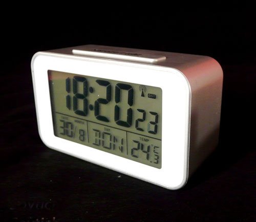Funkuhr mit Thermometer Funkwecker Wecker Uhr in Silber (SN4491W) - 4