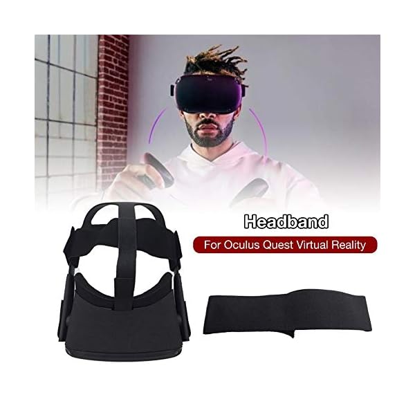   VR Headset Stirnband, elastisches Stirnband Kopfband für Oculus Quest Virtual Reality VR Headset, Gewichtsreduzierung Komfortabler Stretchgürtel – Bild 3