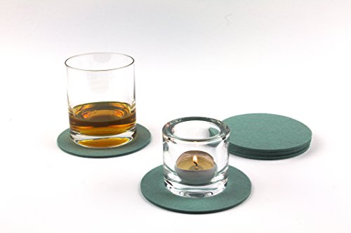 NordernArt Filzuntersetzer 6er Set rund für Gläser 100% Wollfilz, als edle Glasuntersetzer oder Getränkeuntersetzer mit Geschenk-Box, deko Farbe wählbar (Aqua / helles türkis) - 5