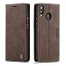 Produktbild Yichxu Samsung A40 Hülle, Premium Leder Handyhülle für Samsung Galaxy A40, Magnet Flip Ledertasche Schutzhülle Standing Lederhülle Tasche Stoßfest Klapphülle Case Cover mit Kartenfächer, Dunkelbraun