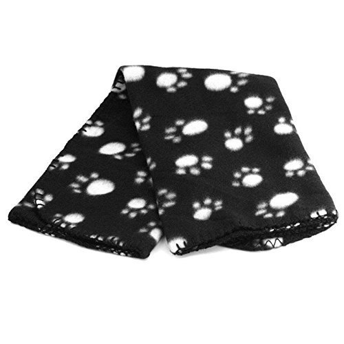 GOOTRADES 1 Stk Tatzen Druck Haustier Hunde Katzen Welpen Weiche Decken Matten Abdeckungs Kissen (Schwarz) - 2