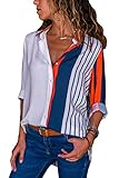 camisas de mujer de vestir Tipo de cuello: cuello en V, mangas largas