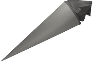 PAINT IT EASY NEU Schultüte/Zuckertüte rund geklebt mit Filzmanschette, 70cm, Mittelgrau