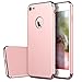 Produktbild SMART LEGEND iPhone 7 Hülle Hardcase 3 Teilig Styliche Extra Dünne Harte Schutzhülle Rosegold/Rose Gold [CLIP-ON] Hartschale für iPhone 7 Handyhülle Klar Tasche Skin Schale Hardcover Clear Kristall Handytasche Etui Backcover