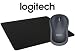 Produktbild Logitech M185 Maus Swift Grey + LogiLink ID0096 Mauspad Schwarz – Retail