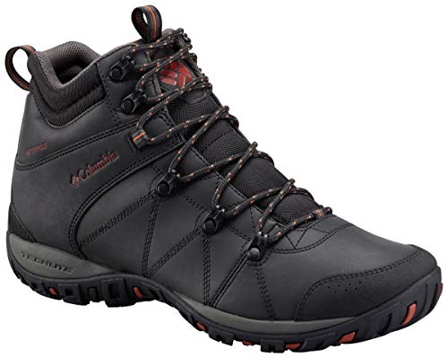 Columbia Peakfreak Venture Mid Waterproof Omni-H, Botas de Senderismo para Hombre, Negro (Black, Sanguine), 42.5 EU