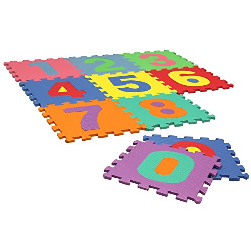Charles Bentley Children's Kids Soft Eva Foam Number Interlocking Play Mats Activity Mats, Tumbler Mats