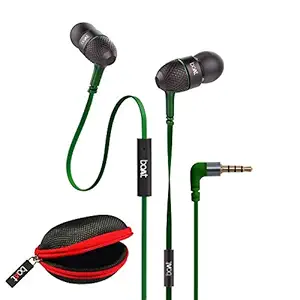 boAt BassHeads 225 Wired in Ear Earphone with Mic (Forest Green)