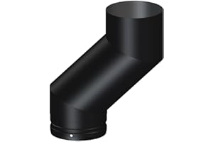 STOVEMAESTRO 5-inch Double Bend Flue Pipe, 125mm, Short Offset, Single Wall, Black