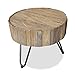 Produktbild Runder Beistelltisch LAGOS Couchtisch Teakholz Massivholz sandgestrahlt Durchmesser 50cm Industrial Design 14250