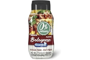Quamtrax Nutrition: Salsa Gourmet Zero 0% Calorías, 330ml, boloñesa, sabor auténtico, sin grasas, ligera