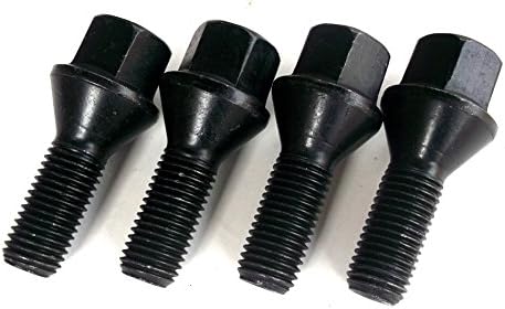 Set of 4 Black Replacement Wheel Bolts with Tapered Seat (WNB4002x4)