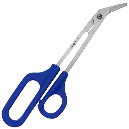 Fußnagelschere extralang - blauer Kunststoffgriff - Länge: 20 cm - inkl. Mikrozahnung