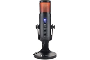 The G-Lab K-Mic Natrium Gaming Microphone RGB - Audio, Soporte antivibración - Micrófono USB de sobremesa Ideal para Gaming, Streaming, Twitch, Youtube para PC/PS4/PS5