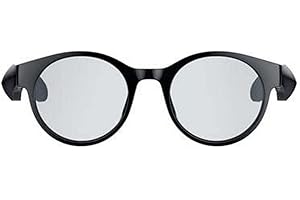 Razer Anzu Smart Glasses (Round, Large Glasses) - Audio Glasses with Blue Light/UV Protective Lenses (Low Latency, Intergrated Mic and Speakers, Touch Enabled, IPX4 Water Ressistant) Black