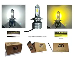 A2D 19 W Y Led H4 HS1 Bike Headlight Bulb High Low Beam White Yellow for Bajaj Pulsar 135