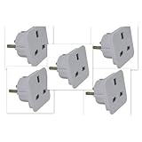 Winrembrandt 5PCS UK to EU Travel Adaptor