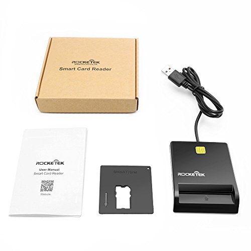 Rocketek USB Chipkartenleser / SmartCard Reader | Plug&Play | Power/Status-LED | USB bus-powered | HBCI Fähig | Windows 10-kompatibel | schwarz (Hochglanz) - 6