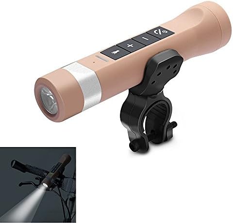 Outdoor Wireless Speaker Handsfree Call Answering LED Flashlight Torch Light Pocket Lamp 2200mAh Power Bank Bluetooth Car Bicycle Speaker (Light Coffee)