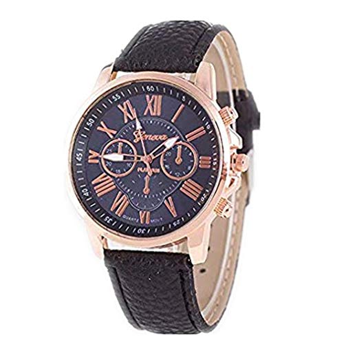 Familizo Orologio da Polso al Quarzo Moda Donna con Cinturino in Pelle PU Orologio da Polso Classico Romano da Donna di TheBigThumb, Blu
