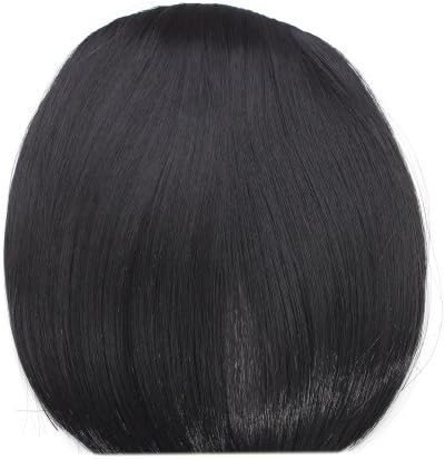MISS20 Clip In On Bang Fringe Hair Extension Brownish Black 2#--Straight
