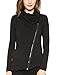 JOLLYCHIC Women's Solid Color Zip Closure Changeable Collar Long Sleeve Jacket Size 6 UK Black