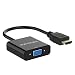 Produktbild HDMI auf VGA, ZOETOUCH 1080P HDMI zu VGA Adapter Kabel Konverter Male to Female Kompatibel mit Ultrabook, Chromebook, Rasberry Pi, Tragbarer Computer, Laptop, TV Box (Schwarz)
