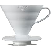 Hario V60 02 Dripper, Coffee Dripper, White Plastic