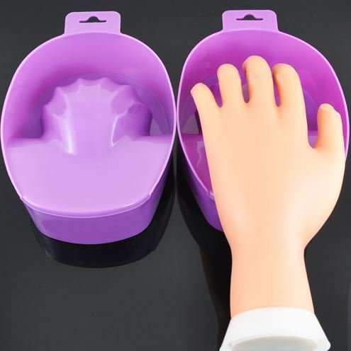 New Professional Finger Bathing Spa Purple Nail Soak Bowl Hand Wash Acrylic Polish Remover Manicure Treatment Tool x 2 #47V
