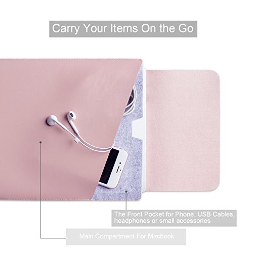 WALNEW 13 MacBook Pro 13 Zoll  A1706 A1708  Ver  ffentlicht in 2016 2017  Schutzh  lle  H  lle Sleeve Case  Cover  mit Zwei-Taschen-Design mit Gesch  